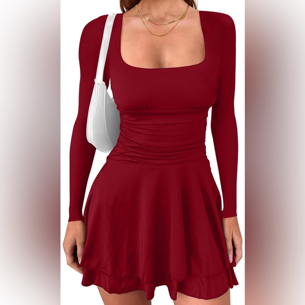 Red Long Sleeve Dress